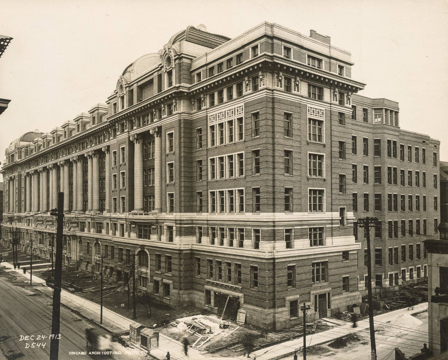 original 1914 white glazed terra cotta fluted column fragment salvaged from cook county hospital