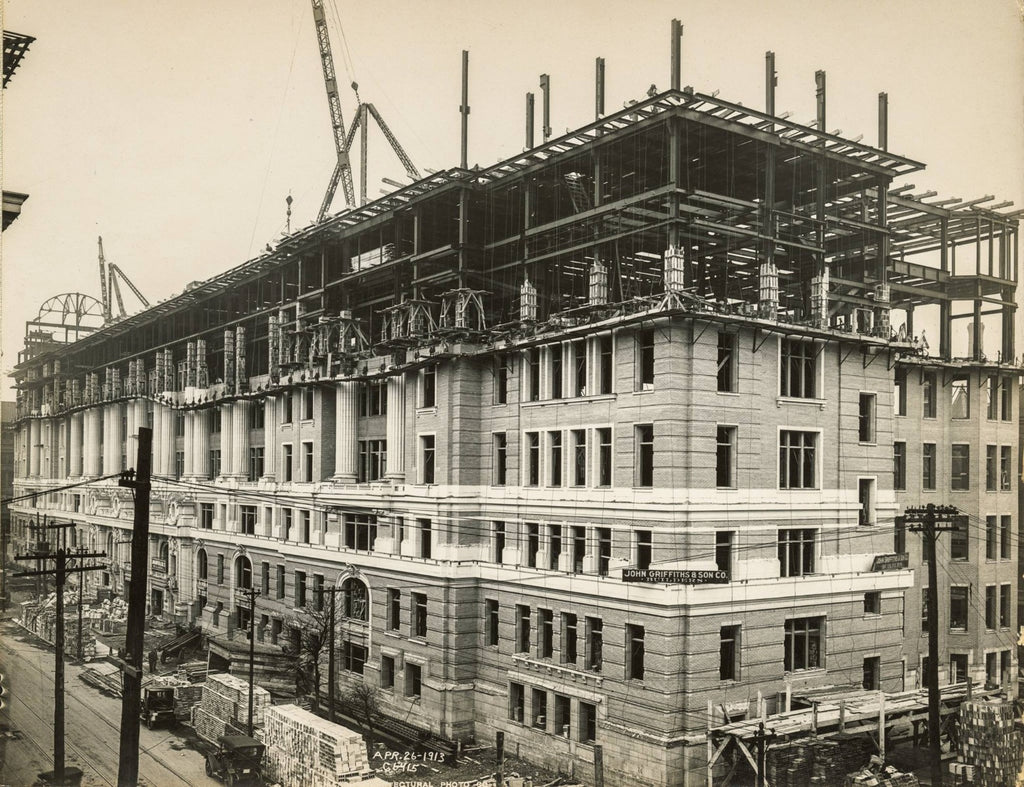 original 1914 white glazed terra cotta fluted column fragment salvaged from cook county hospital