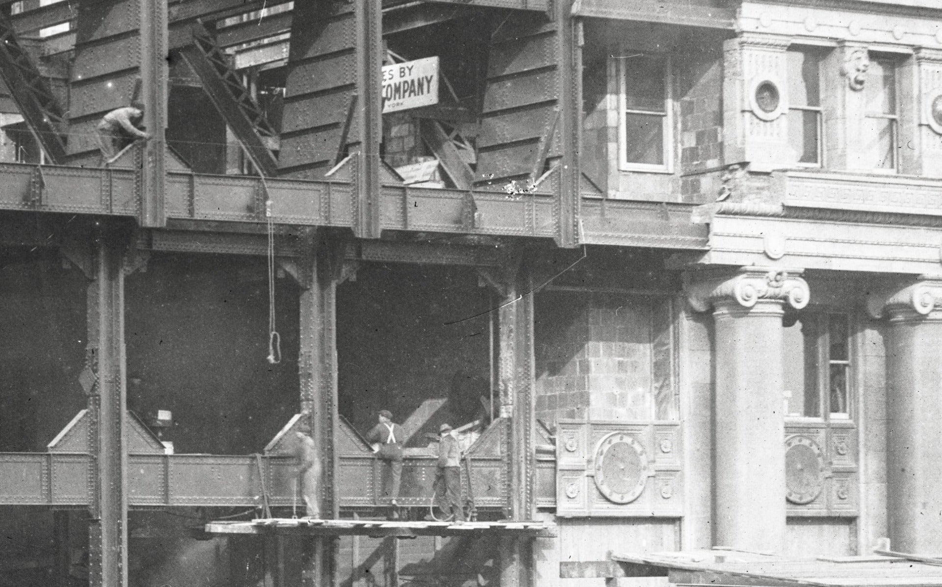 historically important early 20th century ornamental cast iron monogrammed d.h. burnham's peoples gas building door hardware