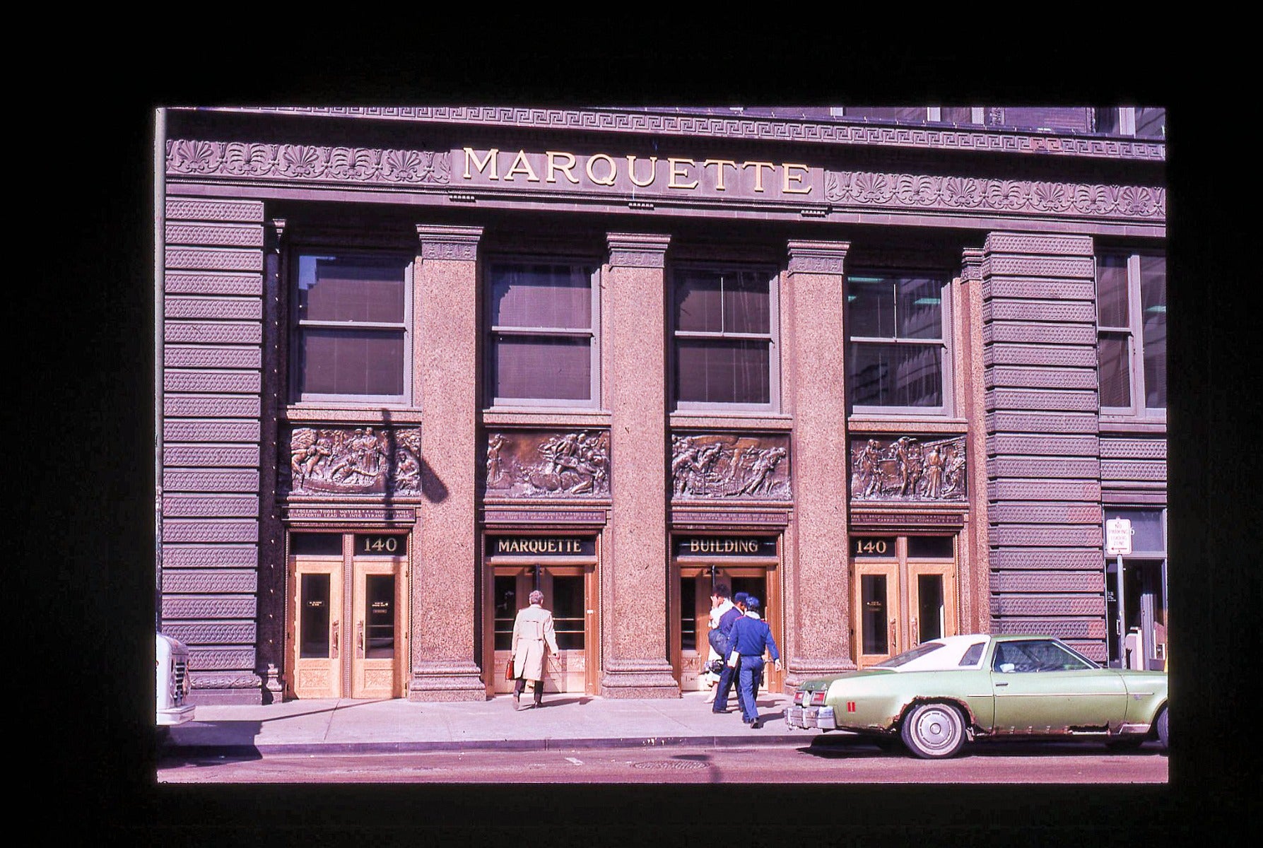 faithfully recast martin roche-designed marquette building terra cotta panel fabricated for building's restoration in 2019
