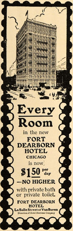 original c. 1914 single-sided stamped brass fort dearborn hotel cutler mail chute company plaque with nicely aged surface patina