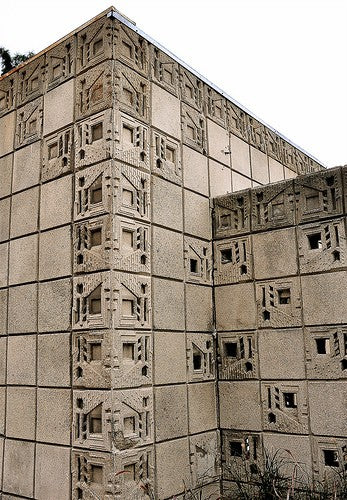 original c. 1924 hollywood hills samuel and harriet freeman house geometric textile block salvaged from the exterior facade during extensive renovations