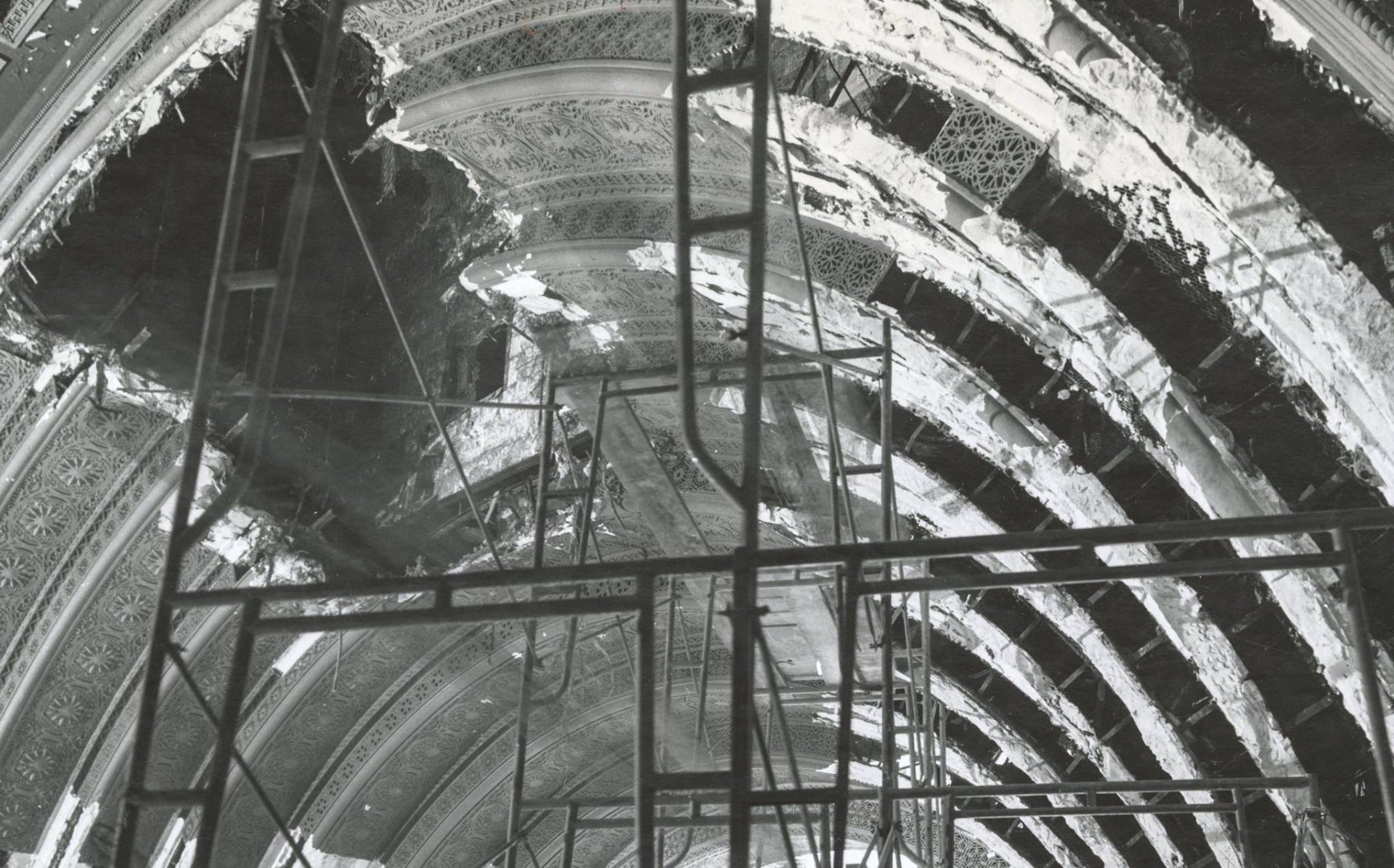 original louis h. sullivan-designed schiller building or garrick theater (1892) interior proscenium cast plaster starpod