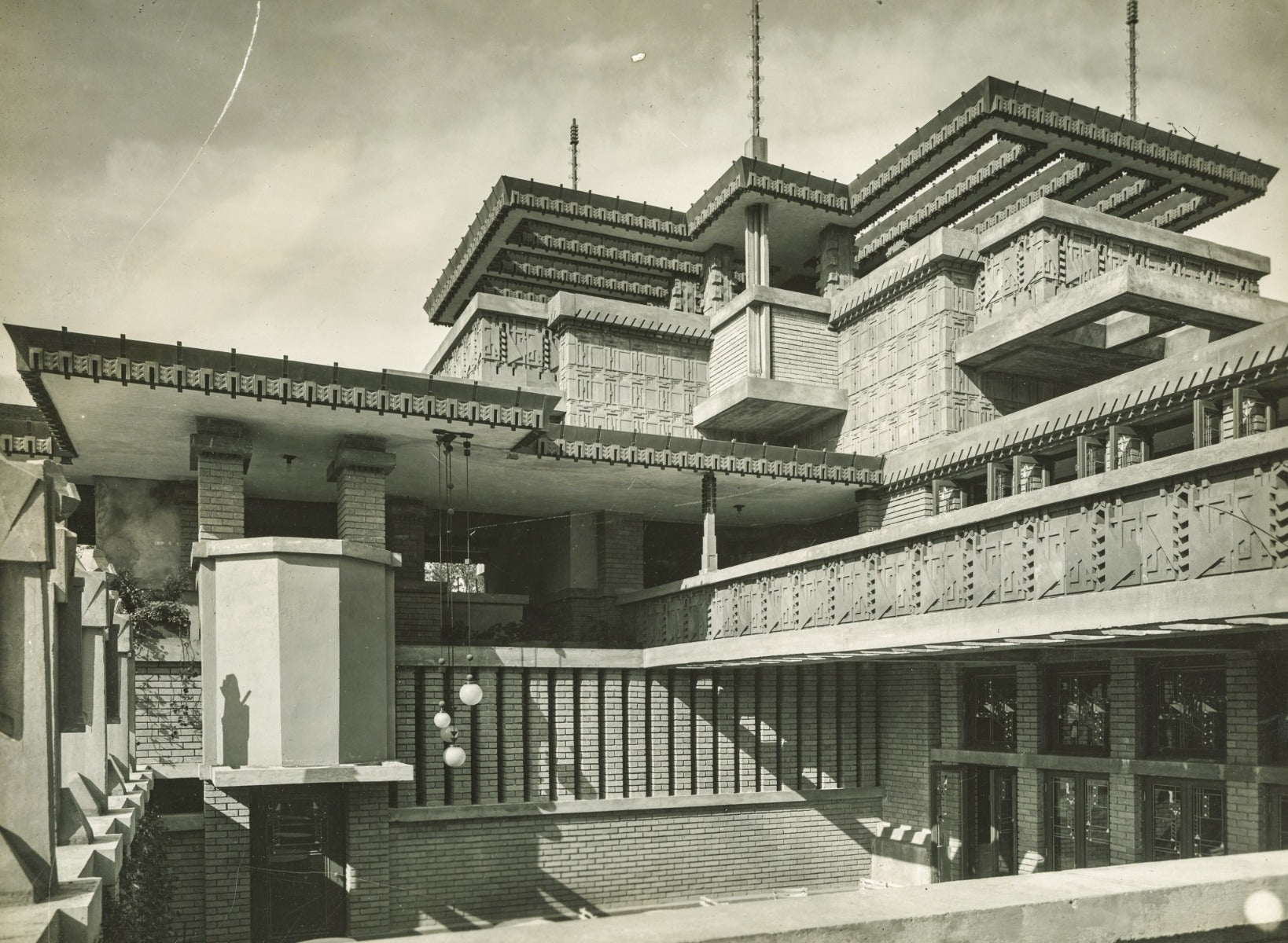 limited edition frank lloyd wright and alfonso iannelli-designed patinated composite midway gardens sprite or "spindle" head cast from original