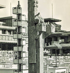 limited edition frank lloyd wright and alfonso iannelli-designed patinated composite midway gardens sprite or "spindle" head cast from original