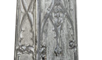 historically important 19th century cast aluminum gothic style isabella building interior lobby staircase newel post with intricate tracery and crockets