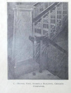 historically important 19th century cast aluminum gothic style isabella building interior lobby staircase newel post with intricate tracery and crockets