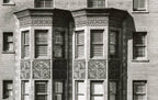 original museum-quality 19th century adler and sullivan-designed buff-colored st. nicholas hotel terra cotta window bay "snowflake" spandrel with strongly geometric design