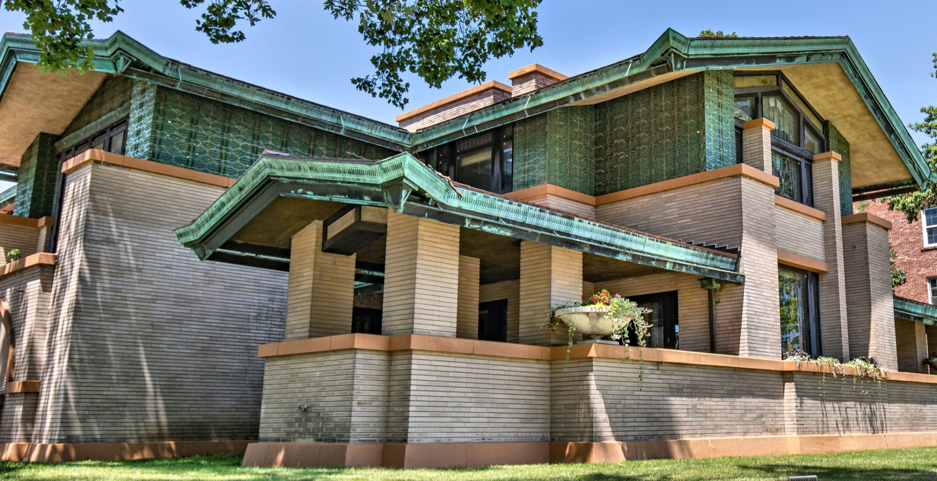 original 1902 museum quality susan lawrence dana house exterior "sumac" pattern cast staff painted panel fragment