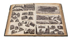 amazingly intact late 19th century hardbound scrapbook containing a combination of albumen prints and lithographs of major american cities