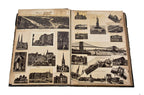 amazingly intact late 19th century hardbound scrapbook containing a combination of albumen prints and lithographs of major american cities