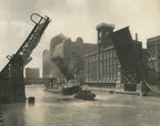 group of early 20th century kaufamnn and fabry silver gelatin prints of chicago buildings, boats, and bridges