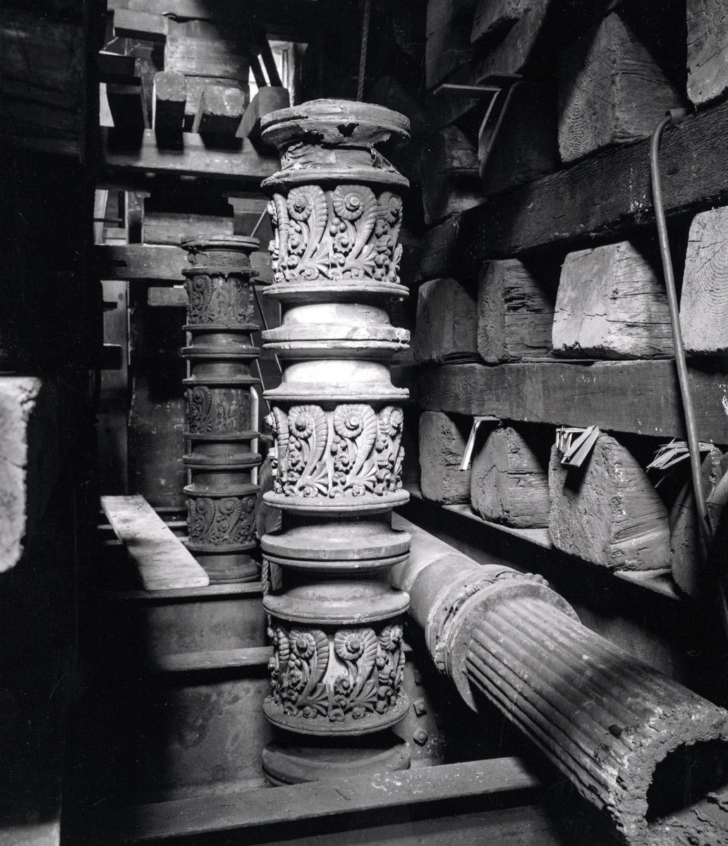 original 1881 louis h. sullivan-designed cast iron exterior s.a. maxwell or jewelers' building column ornament