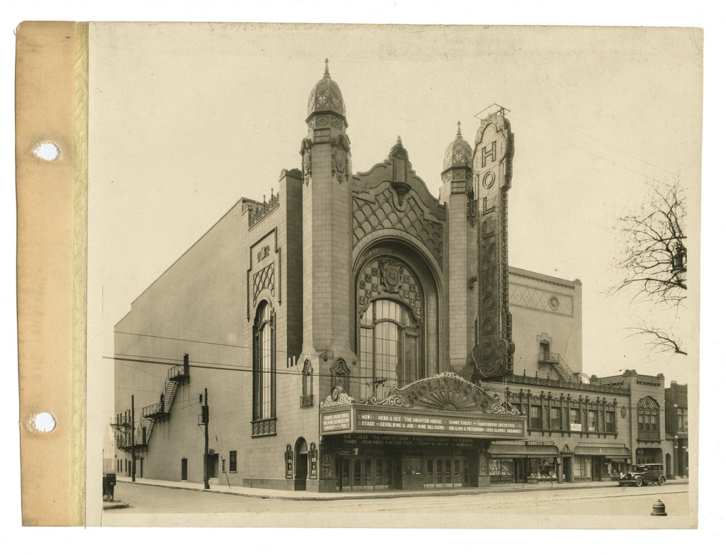 three original 8-x 10 silver gelatin prints of detroit's non-extant hollywood theater from the architectural office of graven and mayger
