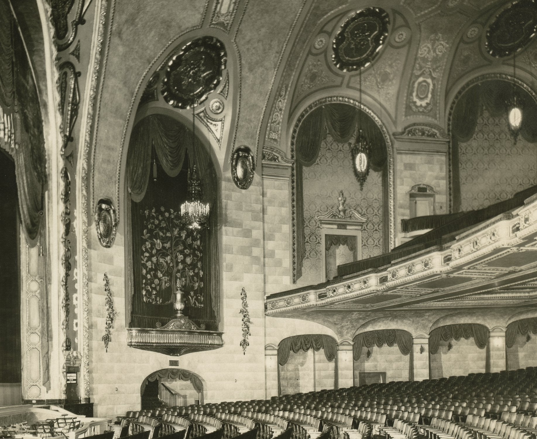 three original 8-x 10 silver gelatin prints of detroit's non-extant hollywood theater from the architectural office of graven and mayger