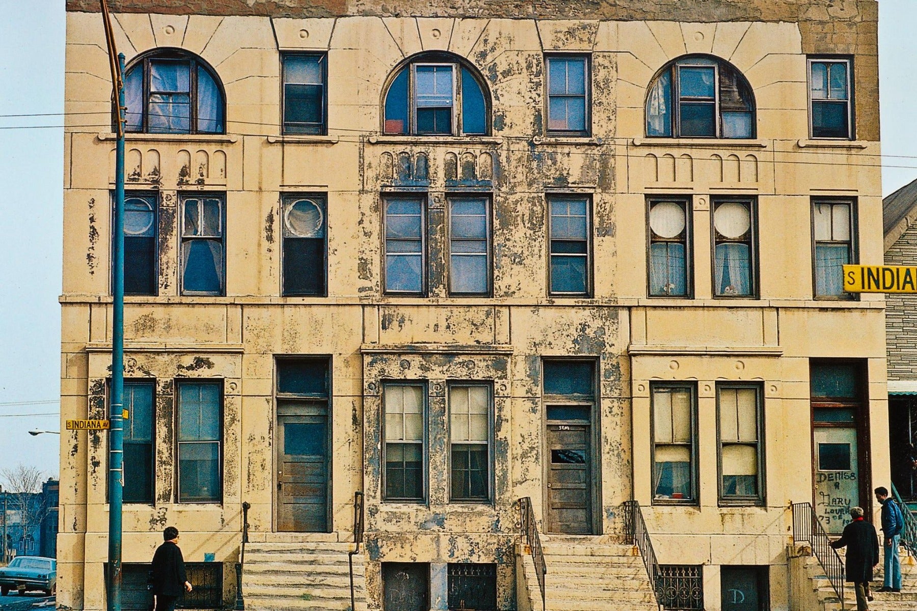matching set of custom-designed staircase oak wood spindles from adler and sullivan's max. m. rothschild rowhouses (1883), located at 3201-3205 south indiana avenue, chicago, il.