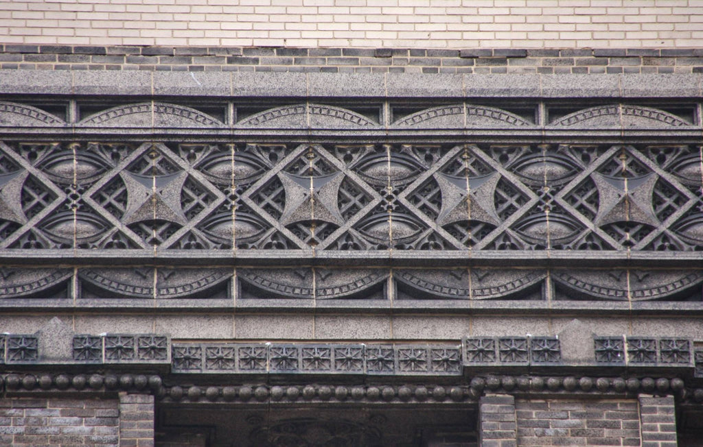 original hugh garden-designed terra cotta fragment salvaged from 1907 michael reese hospital