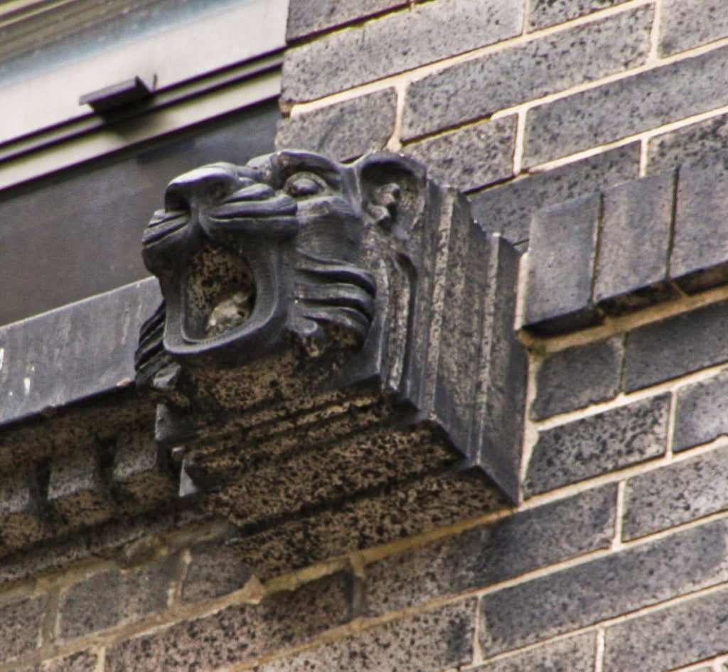 original hugh garden-designed 1907-8 exterior michael reese hospital speckled terra cotta spandrel and face brick