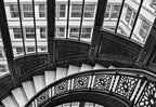 original museum-quality helca iron works 1887-88 john wellborn root-designed cast iron rookery building staircase panel