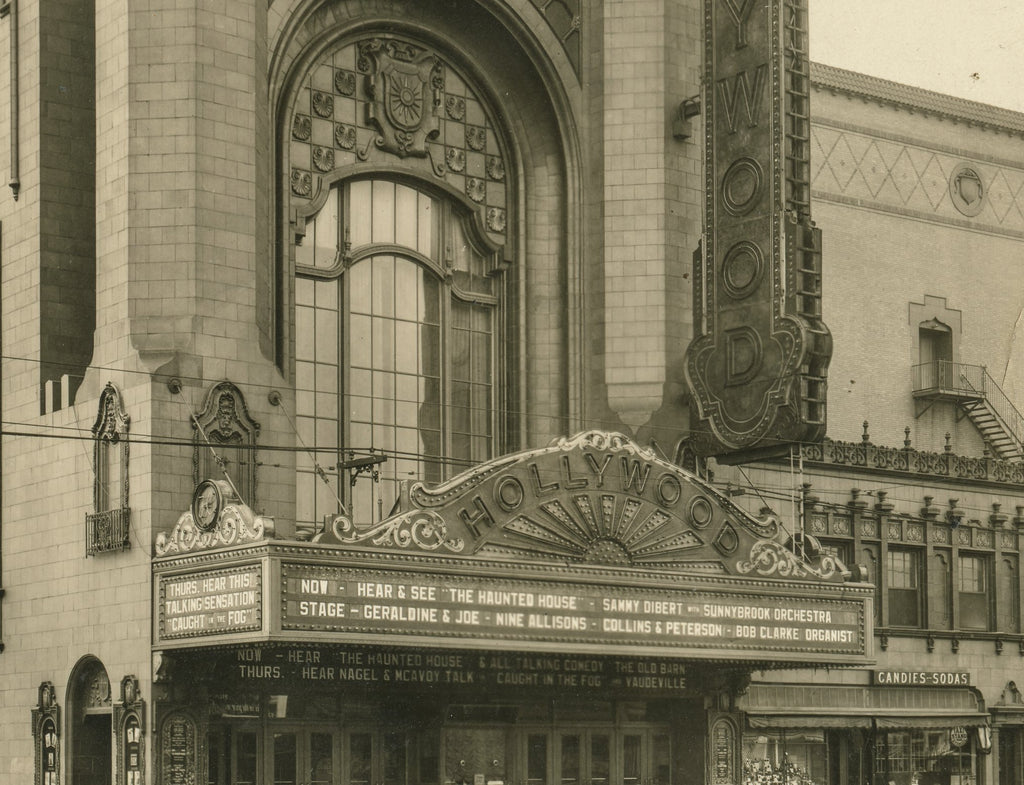three original 8-x 10 silver gelatin prints of detroit's non-extant hollywood theater from the architectural office of graven and mayger
