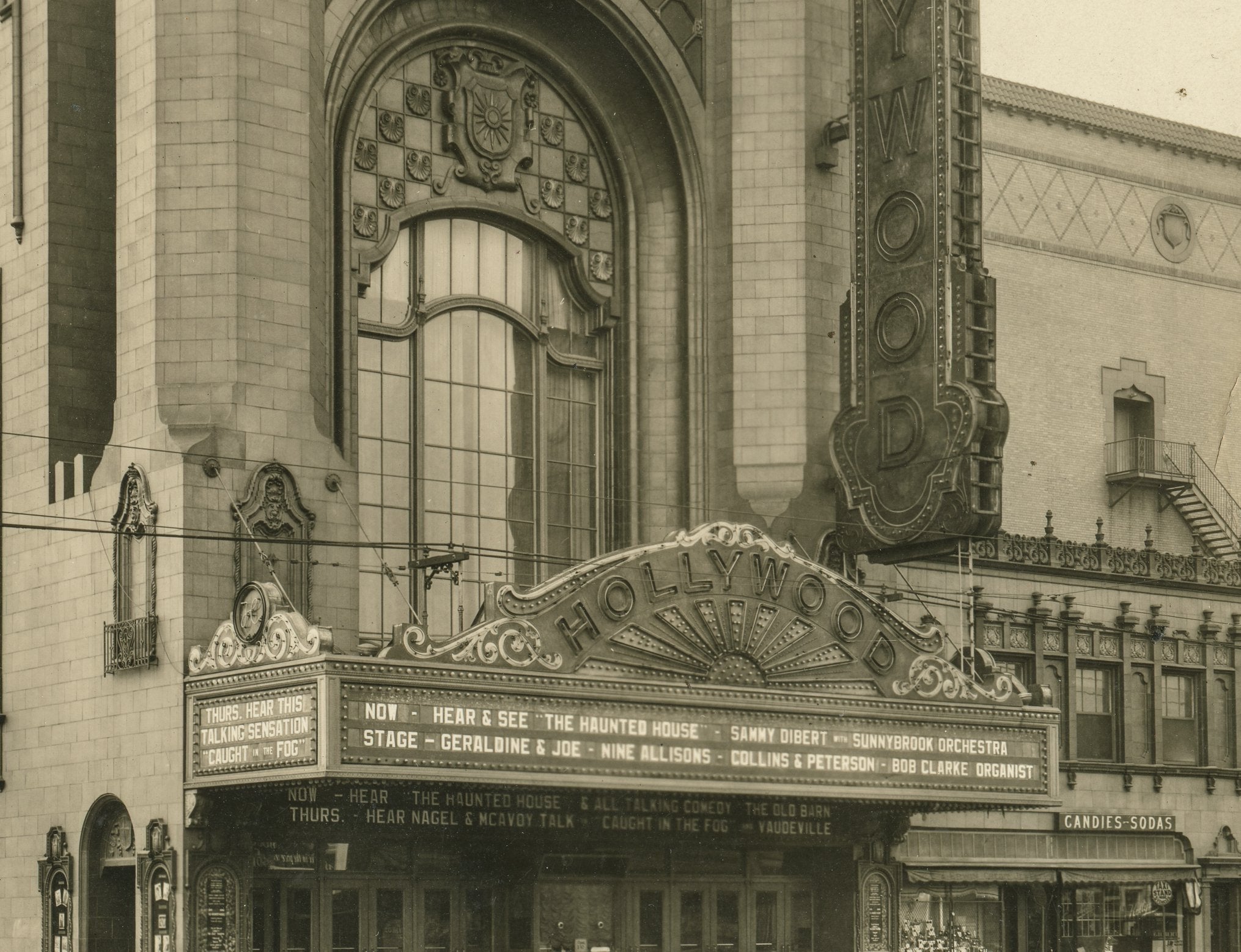 three original 8-x 10 silver gelatin prints of detroit's non-extant hollywood theater from the architectural office of graven and mayger