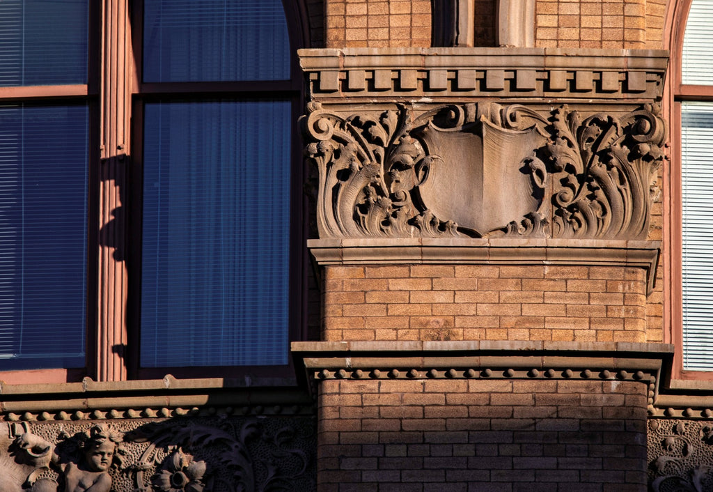 original 1895 henry c. koch-designed buff-colored terra cotta balustrade from milwaukee city hall