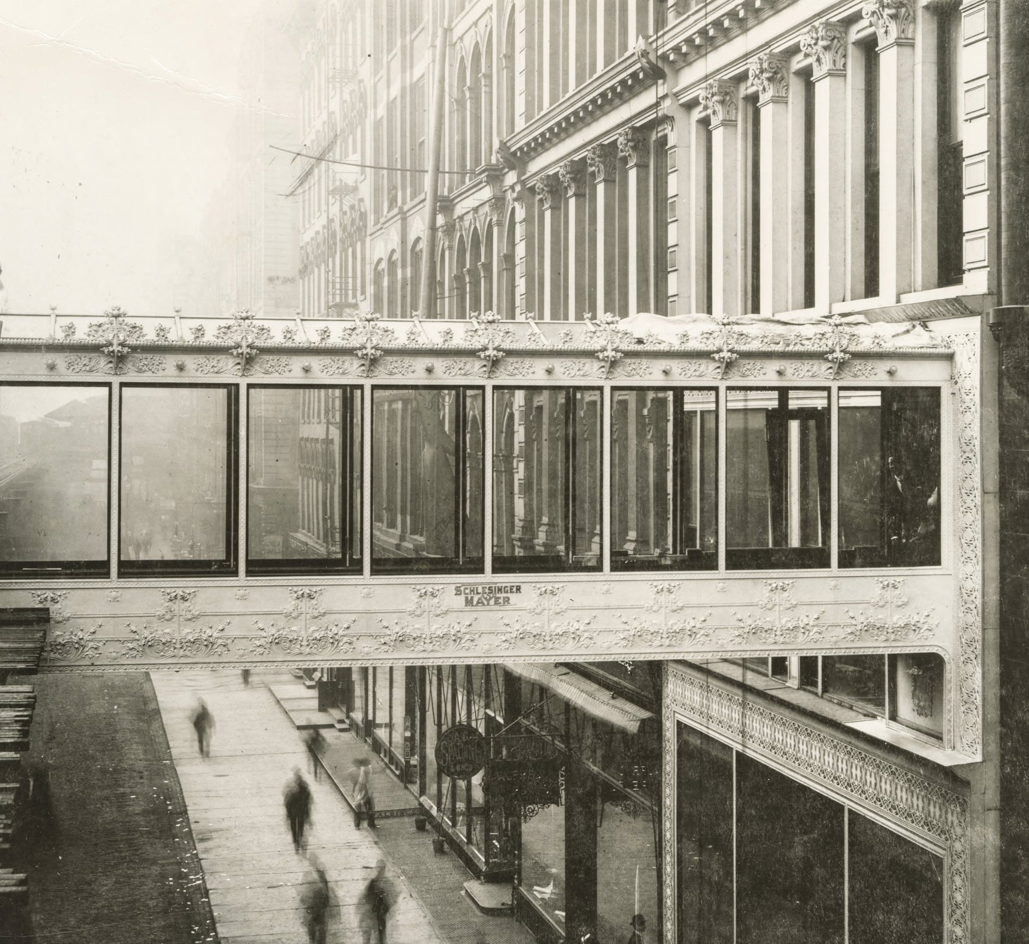museum-quality louis h. sullivan-designed 1898-99 cast iron schlesinger and mayer pedestrian bridge mullion