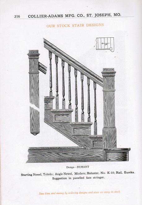 turn of the century collier-adams manufacturing company millwork "catalogue no. 30"
