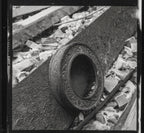 original 1892 exterior cast iron adler and sullivan meyer loft building column ring with unusual design