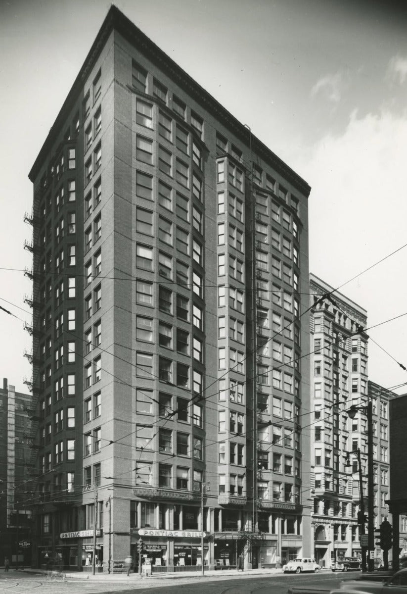 original 1891-92 holabird and roche custom-designed cast bronze pontiac building door and window hardware
