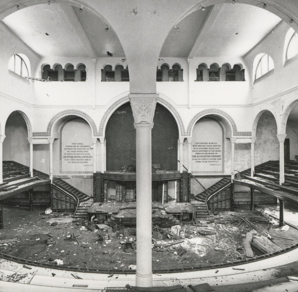 salvaged cast plaster interior church of the covenant (burnham and root) column capital salvaged by david norris