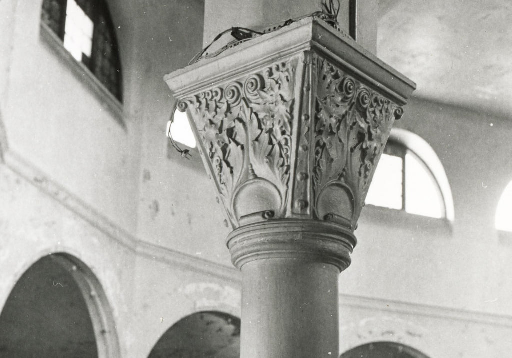 salvaged cast plaster interior church of the covenant (burnham and root) column capital salvaged by david norris