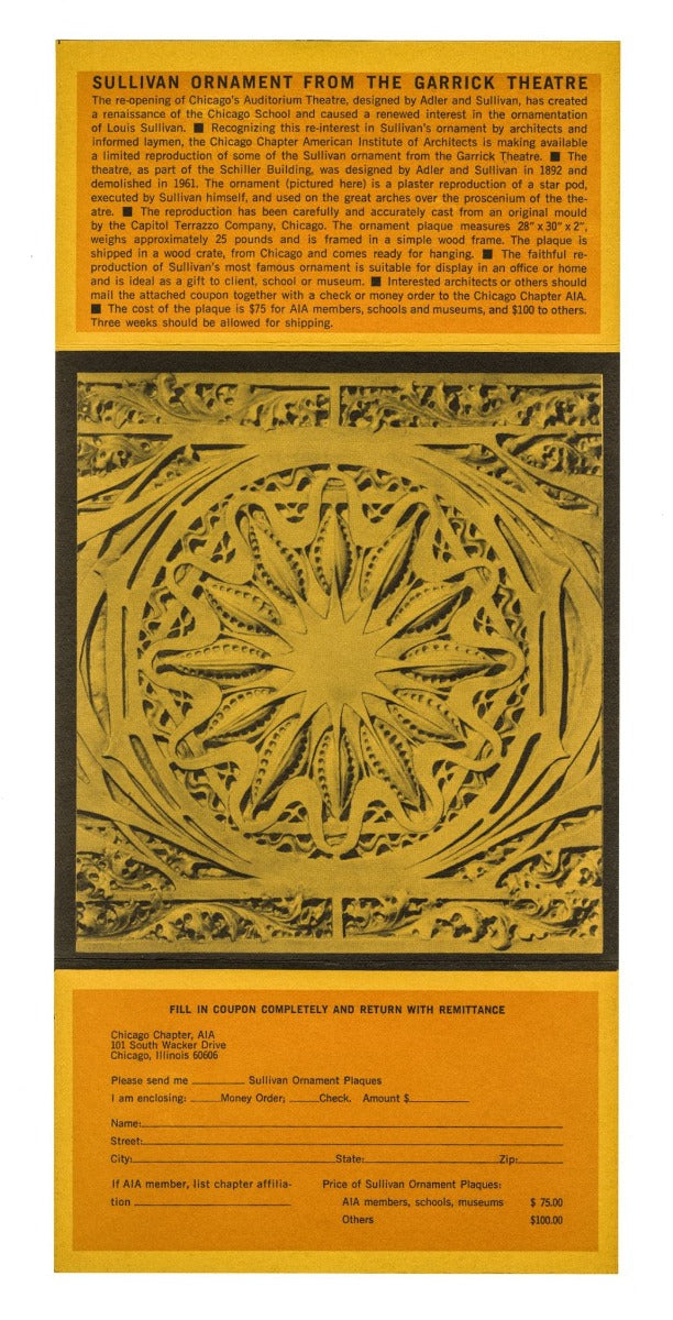 rare museum-quality 1961 world book encyclopedia custom shadowbox-framed schiller building theater plaster starpod with placard, plaque, and richard nickel images