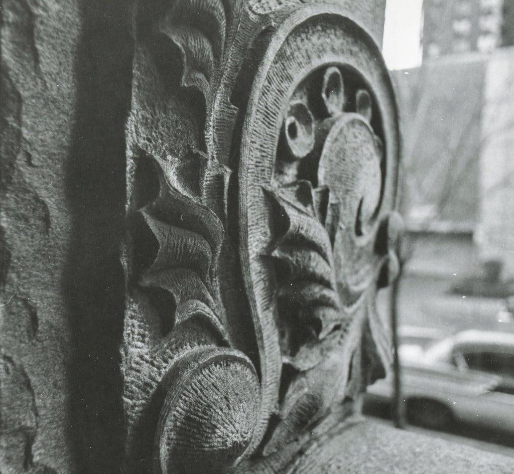 john wellborn root-designed anderson pressed block salvaged from burnham and root's 1885 edwin e. ayer residence during demolition in 1966