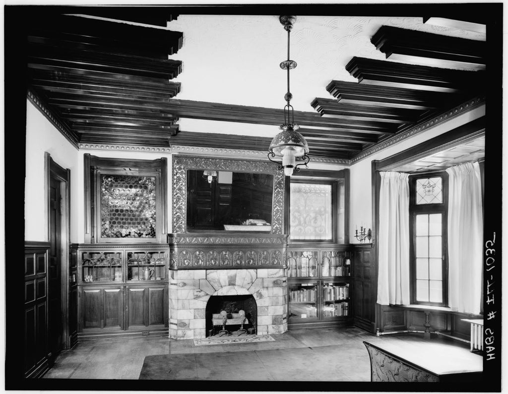 john wellborn root-designed anderson pressed block salvaged from burnham and root's 1885 edwin e. ayer residence during demolition in 1966