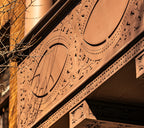 museum-quality 1891-2 fret-sawn painted pine wood gothic style loggia bracket panel from adler and sullivan's james charnley house