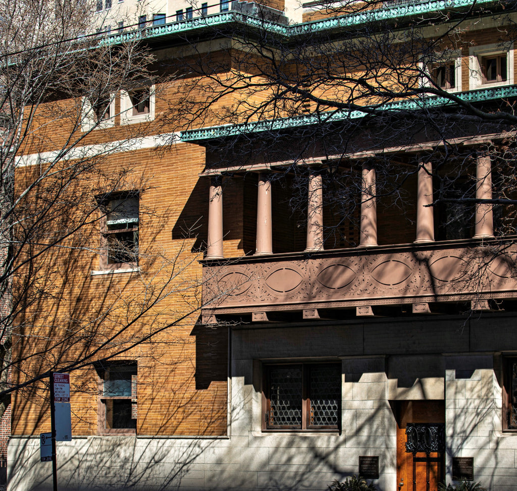 museum-quality 1891-2 fret-sawn painted pine wood gothic style loggia bracket panel from adler and sullivan's james charnley house