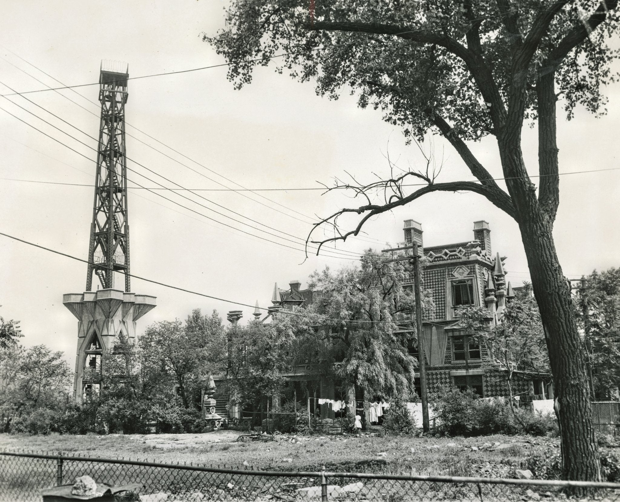 unearthed 1930s washington porter ii kiosk sphink riveted joint steel tower fragment