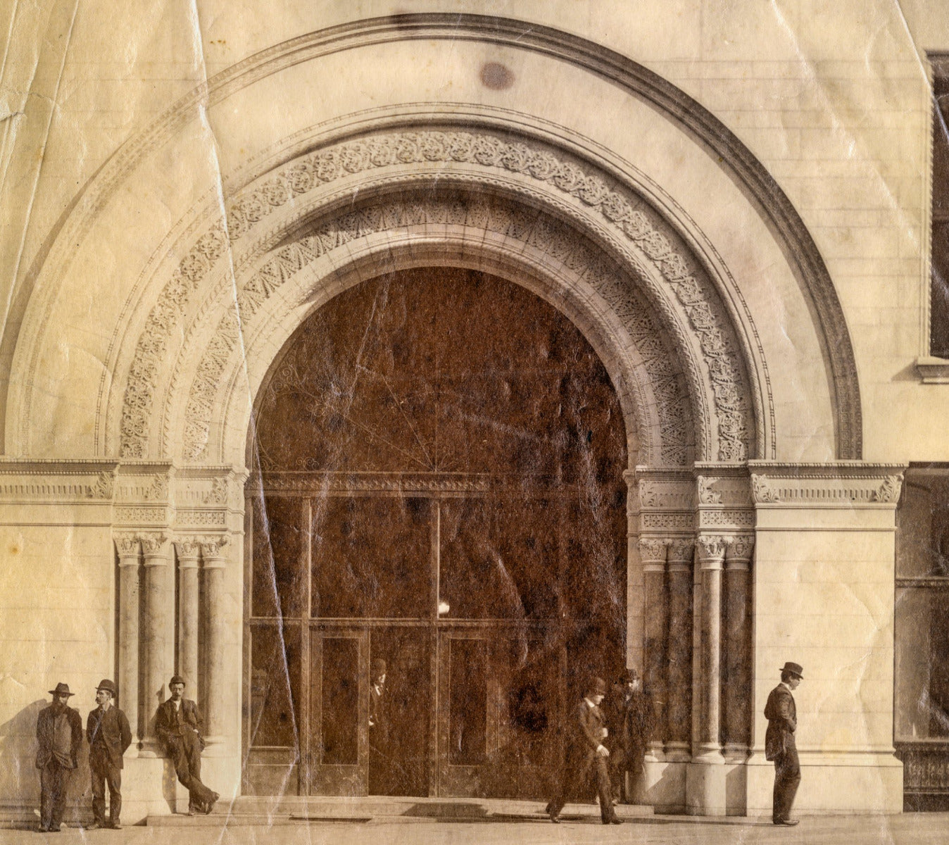 19th century burnam and root exterior cast bronze mills building entrance door thumblatch backplate