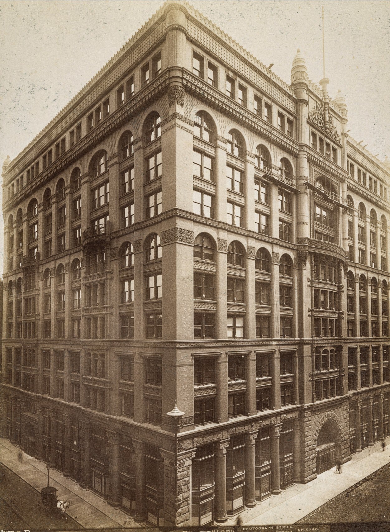 rare 1887-88 original john wellborn root-designed terra cotta window header salvaged from chicago's rookery building