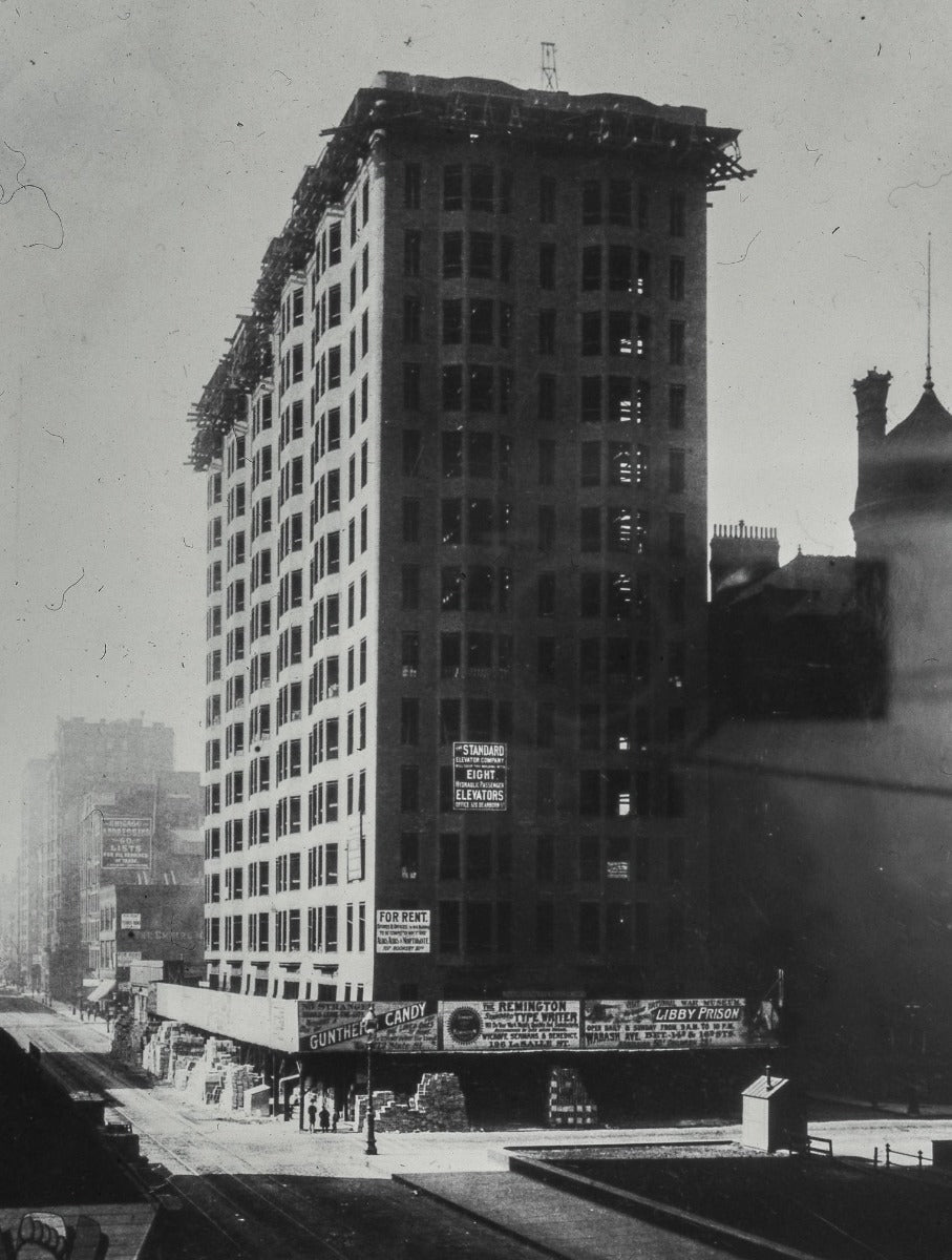 original dark brown anderson pressed brick from burnham and root's monadnock building (north half, 1891)