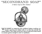 all original and intact early 20th century new york city penn station interior lavatory wall-mount nickel-plated beau brummel glass orb tilting soap dispenser