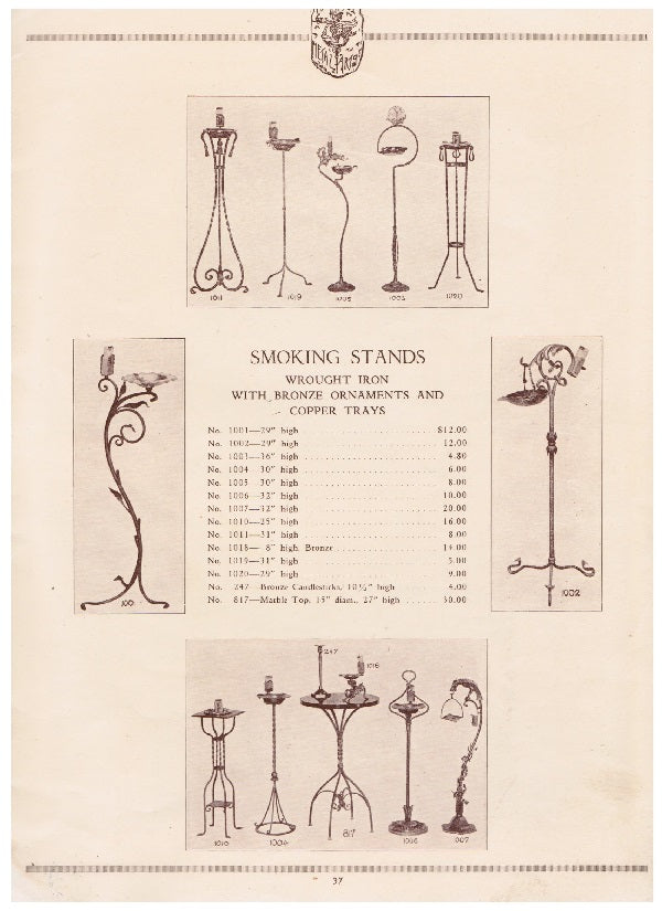 rare and unusual early 20th century midwest metal art company's "lighting fixtures and art metal work" illustrated softbound catalogue