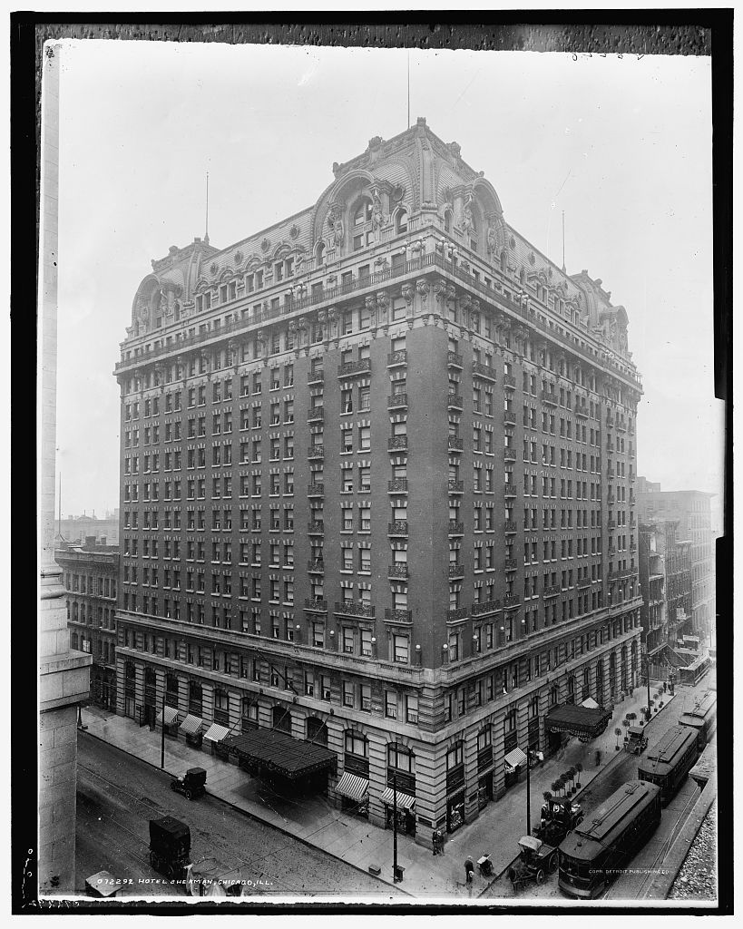 original early 20th century antique guest room fob and key from chicago's hotel sherman