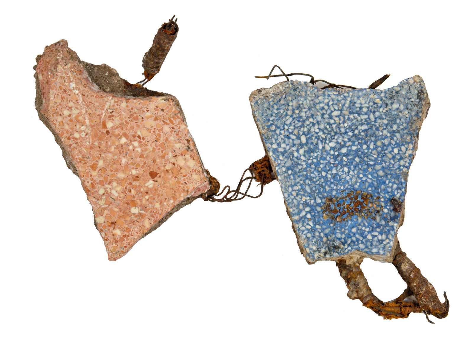 unusual multi-colored terrazzo floor fragments unearthed from the site of washington porter's kiosk sphinx (1928-1933)