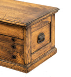 intact late 19th or early 20th century c.e. jennings & company oak wood "arrowhead" machinist tool chest with original keys