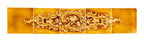 original 1890s salvaged chicago antique american 5-piece butterscotch-colored majolica glazed fireplace tile set