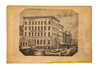 group of rare original and seldom seen engravings of downtown chicago buildings from the 1850s
