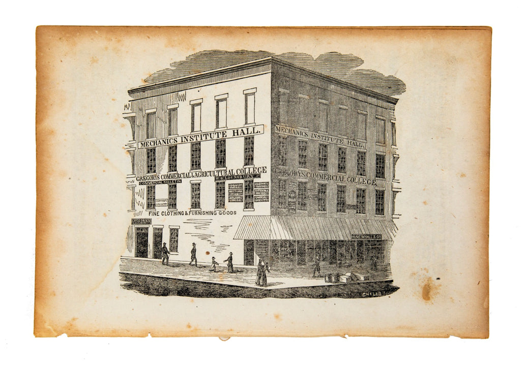 group of rare original and seldom seen engravings of downtown chicago buildings from the 1850s