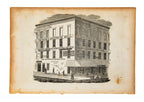 group of rare original and seldom seen engravings of downtown chicago buildings from the 1850s